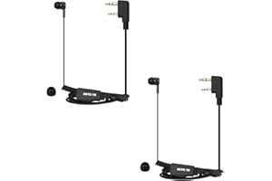 Retevis Walkie Talkie Auricular con Micrófono, Bobina Retráctil de 2 Pines Compatible RT24 RT27 RT622 RT617 RT618 Seguridad Walkie Talkie Auriculares con PTT (2 Pcs)