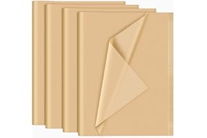 NEBURORA 120 Feuilles de Papier de Soie Kraft 35 x 50 cm Marron Papier de Soie d'Emballage en Vrac pour Sacs Cadeaux Emballage Remplissage Artisanat Anniversaire Noël Halloween Décoration(Kraft)