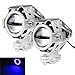 Produktbild LARS360® Motorrad LED Zusatzscheinwerfer Beleuchtung Scheinwerfer U7 Nebel Lampen Angel eyes mit Schwarz/Silber/Blau Aluminium Legierung Shell Wasserdicht Blau-licht/ Rot-licht Spotlight (Silber- Blau Licht)