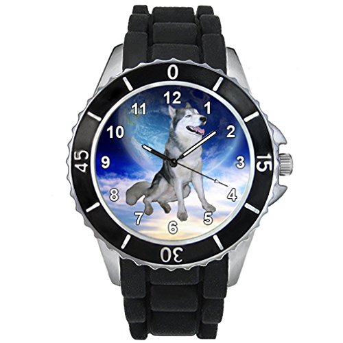Husky Motiv Uhr Unisex mit Silikonband Husky Motiv Uhr Unisex mit Silikonband