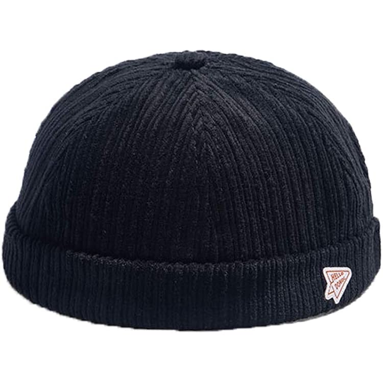 XYIYI Bonnet Docker Homme | Chapeau Sans Bord Réglable | Style Rétro Cuff Roulé | Coton Confortable