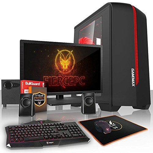 Fierce EXILE Gaming PC Bundle - Schnell 2 x 3.9GHz Dual Core AMD A-Series 7400K - 1TB Festplatte - 16GB von 1600MHz DDR3 RAM-Speicher - AMD Radeon R5 Integrierte Grafik - HDMI, USB3, Wi-Fi - Perfekter Einstieg in PC-Spiele - Windows nicht Enthalten - Tastatur (VK/QWERTY) / Maus / 21.5-Zoll-Monitor / Lautsprecher - 3 Jahre Garantie - (406831)