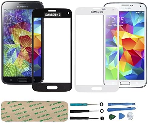 New Horrizon - Replacement Front Outer Glass Screen Lens For Samsung Galaxy S3 -S4 - S5 - Mini - NOTE 1 2 3 - Tools Included (Galaxy S4, White)