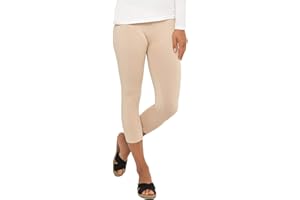 Celodoro Damen Leggings (3/4 Capri), Stretch-Jersey Hose aus Baumwolle