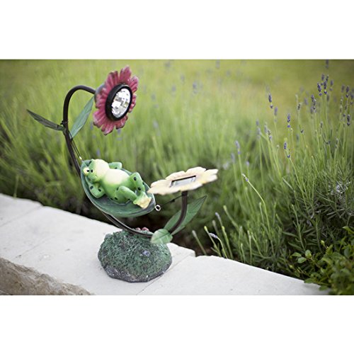 insatech Solar LED Leuchte Frosch LUMMI auf Hängematte Solarfrosch Gartenleuchte - 2