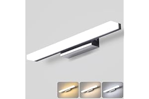 Lightess 40CM LED Bathroom Mirror Light with Switch Bathroom Above Mirror Light IP44 Wall Lamp Stainless Steel Hotel Bedside 6W Picture Wall Lights Shaver Make Up Sconce Lights