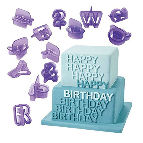 Fondant Ausstecher Buchstaben, eLander Alphabet Ausstecher/ Ausstechformen für Fondant [40 Teile] – mit Zahlen, Satzzeichen und Buchstaben – Backzubehör Kuchendekoration, Modellierwerkzeug, Ausstechformen - 5