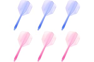 BAHAN ALAMY Lotki do darta, 6 sztuk, zintegrowane trzpienie i piórka, standardowe akcesoria PET zestaw akcesoriów do beczek 2BA o średnicy gwintu 6 mm, niebieski, fioletowy