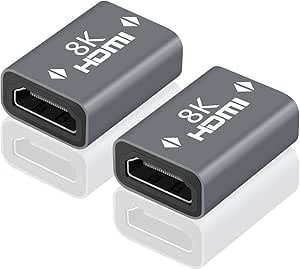 LANMU 2-Pack HDMI Coupler,8K 2.1 Female to Female Coupler Connector Extender, HDMI Extension Adapter HDMI Joiner with 8K/4K@60Hz UHD,7680*4320 Resolution,3D,HDR,ARC for Laptop,PC,Monitor,Roku TV