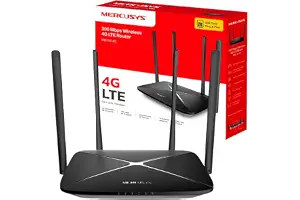 Mercusys MB115-4G - Router 4G LTE SIM, WiFi 300 Mbps, 4 Puertos Ethernet | Internet sin Fibra en Cualquier Lugar. Inserta una Tarjeta SIM y Listo. Control Parental. App Mercusys. 4 Antenas Potentes.