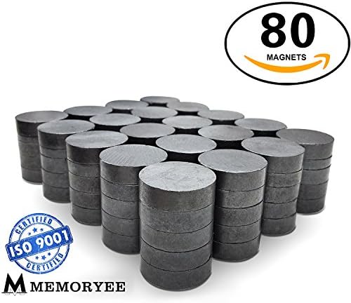 Morye Round Fridge Magnets - 80 pcs Tiny 18 mm (709 inch) Magnet Round Disc - for Refrigerator, Whiteboard,Crafts,Decoration,Science Projects