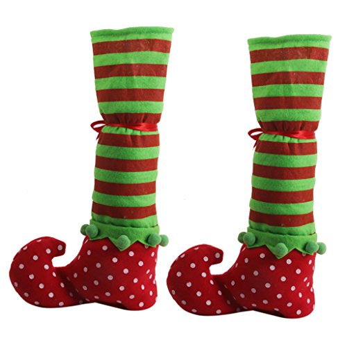 Pair Weihnacht Stischbein Umfasst Elf Elfe Füßen Schuhen Beine Party Dekorationen - 7