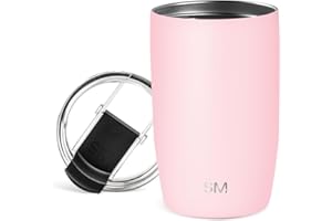 Simple Modern Travel Coffee Mug Tumbler with Clear Flip Lid | Reusable Insulated Stainless Steel Thermos Cold Brew Iced Coffee and Tea Cup | Voyager Collection | 12oz (350ml) | Blush