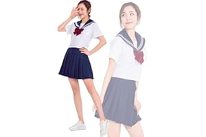 DRGE Uniforme Jk Costume De Marin Classique Uniforme Scolaire FéMinin Marine Haut à Manches Courtes Et Robe Ajustable Convient aux Filles