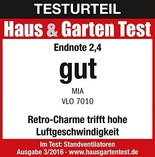 Retro-Design Metall Standventilator / Ventilator 133cm, Verchromte Windmaschine mit 3 Geschwindigkeitsstufen, Oszillierend, Luftkühler mit 45 cm Durchmesser - 6