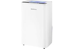 BAPHIYA Dehumidifier for Home Damp with 2.5L Tank, Low Energy Auto Dehumidify Quiet Small Dehumidifier with Digital T& H Display/Anion/Photocatalyst/Auto Defrost, Perfect for Wardrobe
