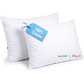 Set of 2 GM Soft Cloud Bed Pillows 40 x 60 cm, with Hypoallergenic Fibre Filling in 100% Hypoallergenic Cotton Fabric, Made i