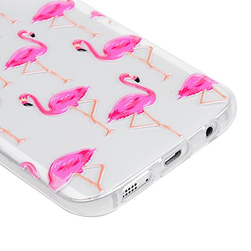 Lanveni S7 Hülle, Handyhülle Etui Protective Case Cover TPU Silikon Schutzhülle Bumper Handytasche TPU-Bumper Weiche Silikon Case mit Flamingo Relief Cover Design für Samsung Galaxy S7+ 1 x Stylus Stift + 1 x Staubdichte Stecker + 1 x Schutzfolie - 6