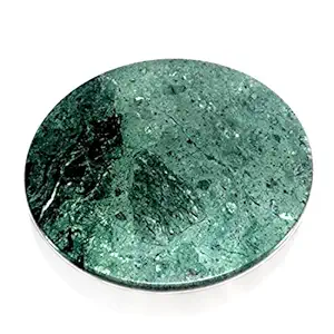 esportic Green Marble Chakla - 11 Inchs Diameter - Ring Base Rolling Pin Board, Roti Maker