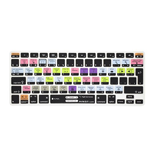 MiNGFi OS X Funciones rápidas Shortcuts Inglés QWERTY Cubierta del Teclado/Keyboard Cover para MacBook Pro 13