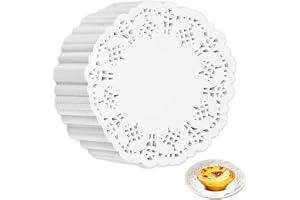 Alaoo 250 tårtunderlägg av papper, runda koppunderlägg, runda pappersunderlägg, spetspapper, tårtspetspapper för bord, tallri