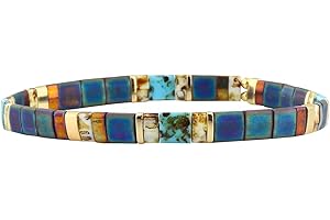 KELITCH Femmes Bracelet Charme en Perles Tila Bracelets Extensible Bracelets Tour D'amitié Bonbons Couleurs