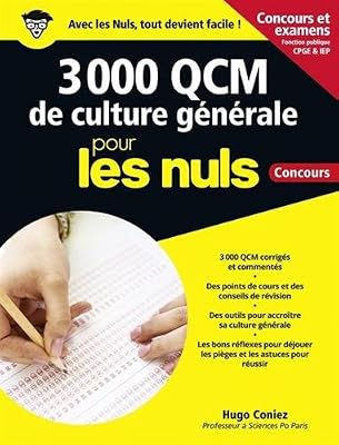 First 3 000 QCM de Culture générale pour les Nuls Concours Fonction publique grand format, 2e édition