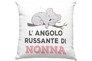 VULFIRE Nonna Cuscino Regalo donna compleanno originale Idee Regali per lei per Natale festa dei Nonni, L'angolo russante di Nonna - con Imbottitura (40_x_40_cm, Bianco)