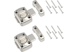 NEIKAFAN Dofu 2 Piezas Perno Giratorio Cerradura de Puerta Pestillo Pestillo de baño de aleación de Zinc para Varias Puertas Gabinete Ventanas Puerta Interior (Plata)