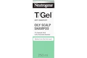 Neutrogena T/Gel Anti Dandruff Shampoo for Oily Scalp and Hair (1x 250ml), Daily Anti-Dandruff Shampoo with Salicylic Acid to Remove Excess Oils from First Wash