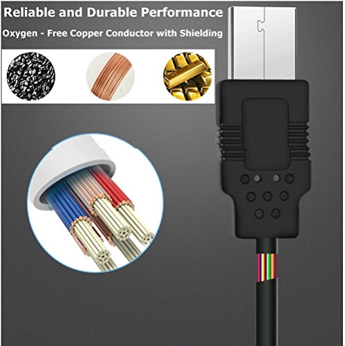 CableDeconn 1.8M Mini USB Kable B Type 5pin Male Left Angled 90 Degree to USB 2.0 Male for Data Car GPS Devices - 3