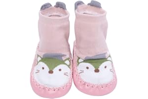 Snegyu Cute Cartoon Animal Pattern Baby Boys Girls Non-slip Cotton Slipper Socks Shoes Baby Moccasins Toddler Shoe Socks