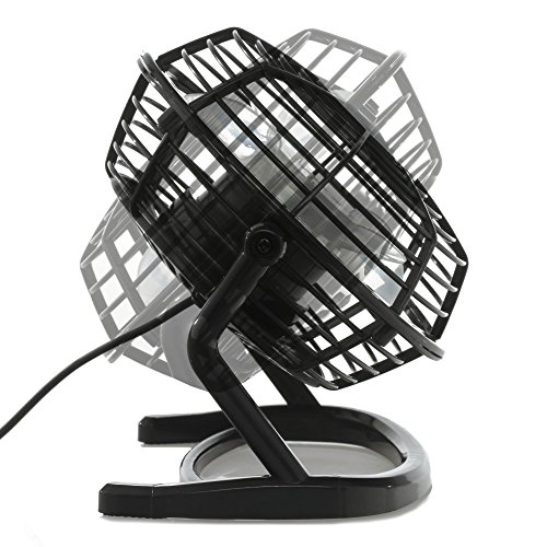 TROTEC TVE 1D Mini USB Ventilator / Fan / Lüfter Piano Black, geräuscharm mit An/Aus-Schalter, 360° Neigungswinkel, ideal für Schreibtisch Laptop Notebook, oder unterwegs (schwarz) - 2