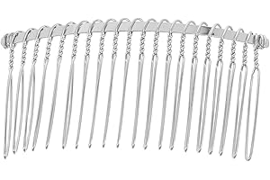 Healeved Peigne À Cheveux Mariage En MéTal Argenté Avec 20 Dents - Accessoire ÉLéGant Pour Voile Et Coiffures De MariéE