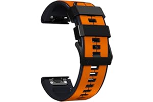 RoYiio Silikonowy pasek do zegarka Garmin Fēnix/Epix/Quatix/MARQ Series/Descent Series/D2 Series/Enduro/Tactix, oddychający, regulowany pasek zapasowy QuickFit 22 mm 26 mm