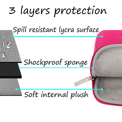 MOSISO Wasserresistente Lycra Laptop Hülsen Beutel Abdeckung für 13-13.3 Zoll MacBook Pro, MacBook Air, Notebook mit kleinem Kasten Fall, Rose Rot - 3