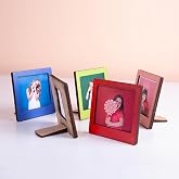 Miracix Ahşap Polaroid Mini Fotoğraf &Ccedil;er&ccedil;evesi, 9x9 cm, 2 Adet, &Ccedil;ok Renkli, Masa &Uuml;st&uuml; Dekoratif &Ccedil;er&ccedil;eve (Ahşap Kahverengi)