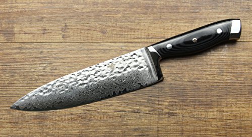 SWITYF VG-10 hochwertige japanische Stahl-Kochmesser das 205mm lang und mit hohen Kohlenstoffgehalt ist. Alveolen Damaskus Entwurf. DCK-HK - 4