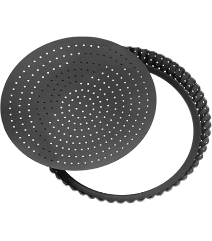 Tortiera Crostata Fondo Removibile 20 Cm - Stampo Rotondo Antiaderente Per Pizza, Torte E Quiche, In Acciaio Al Carbonio