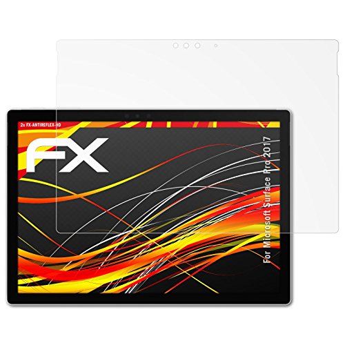 atFoliX Screen Protector compatible with Microsoft Surface Pro 2017 Screen Protection Film, anti-reflective and shock-absorbing FX Protector Film (2X)