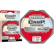 Fil De Pêche Fluorocarbone Konger Steelon - 150m | Pour Carpe Et Feeder | Revêtement Ultra-Résistant Noir