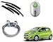 Auto Pearl Premium Quality Car Accessories Combo of Car Rain Wind Door Visor Side Window Deflector. & Full Steel Towing Tow Cable 2000kgs 6mm Heavy Duty 4Mtr. & Godrej Click Car Air Freshner 9 ml - Green For Chevrolet Beat Type-2 RS.1776.00