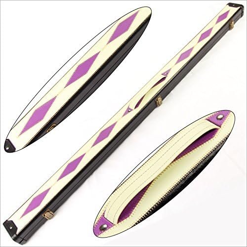 Luxury 3/4 WHITE and BLACK, PURPLE DIAMOND Leather Patch Effect Snooker Pool Cue