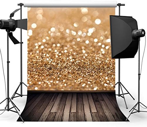 150cm*210cm Photography Backdrop Background with Classical Wood floor Gold Shine Pattern