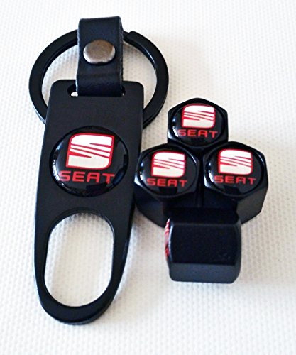 Tapas para válvulas de neumáticos de coches, con llavero, set de 4.Para Seat Leon Cupra Mii Ibiza Toledo Leon Ateca Alhambra