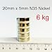 Produktbild 20 Neodym Magnet 20mm x 5mm N35 Nickel
