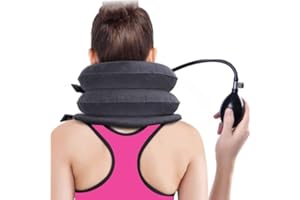 SPINEGEAR Inflatable Cervical Neck Traction Device – 3 Layer Adjustable Neck Stretcher Air Pillow Brace for Spine alignment & Shoulder neck Pain Relief, Muscle Strain Support – One Size Fits All