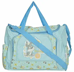 Mummamia Canvas Looney Toons Bugs Bunny Blue Mumma Bag with Waterproof Changing Mat, Blue