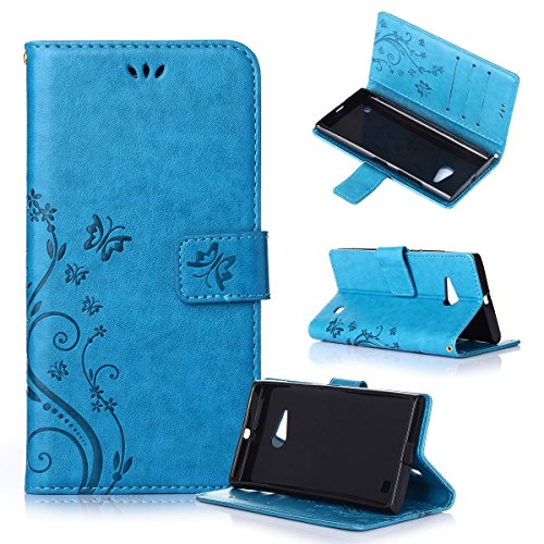Beiuns Funda de PU piel para Nokia Lumia 730   Lumia 735 Carcasa - R149 azul hermoso