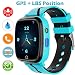 Produktbild Kinder Uhr Smart Watch, GPS Telefon Uhr, LBS Smartphone mit SOS Notruf Telefon Funktion Voice-Chat Telefonieren, Mitteilungen Senden und Empfangen Telefonuhr für Kinder (Blau)